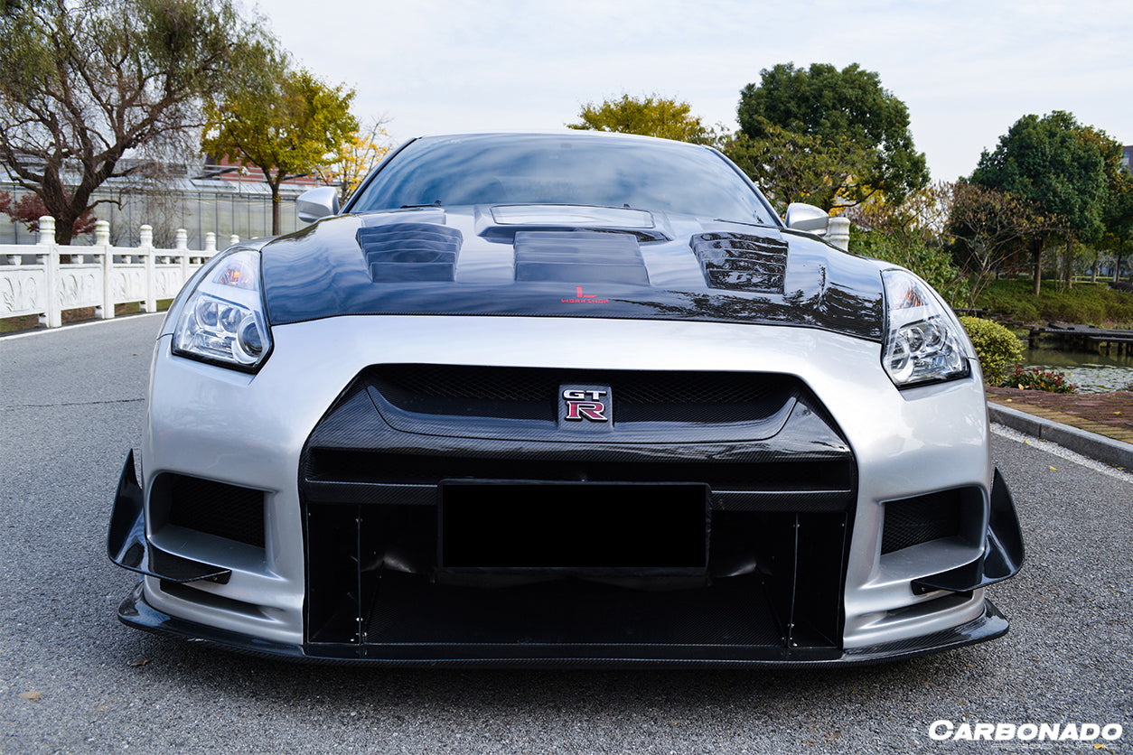2008-2023 Nissan GTR R35 CBA DBA TPR Style Partial Carbon Fiber Front Bumper - DarwinPRO Aerodynamics
