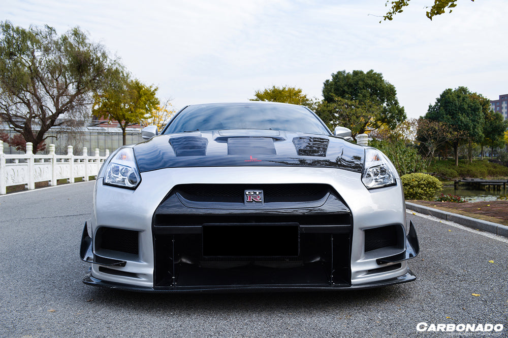 2008-2023 Nissan GTR R35 CBA DBA TPR Style Partial Carbon Fiber Front Bumper - DarwinPRO Aerodynamics