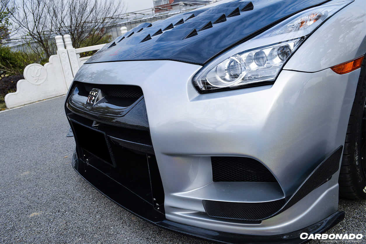 2008-2023 Nissan GTR R35 CBA DBA TPR Style Partial Carbon Fiber Front Bumper - DarwinPRO Aerodynamics