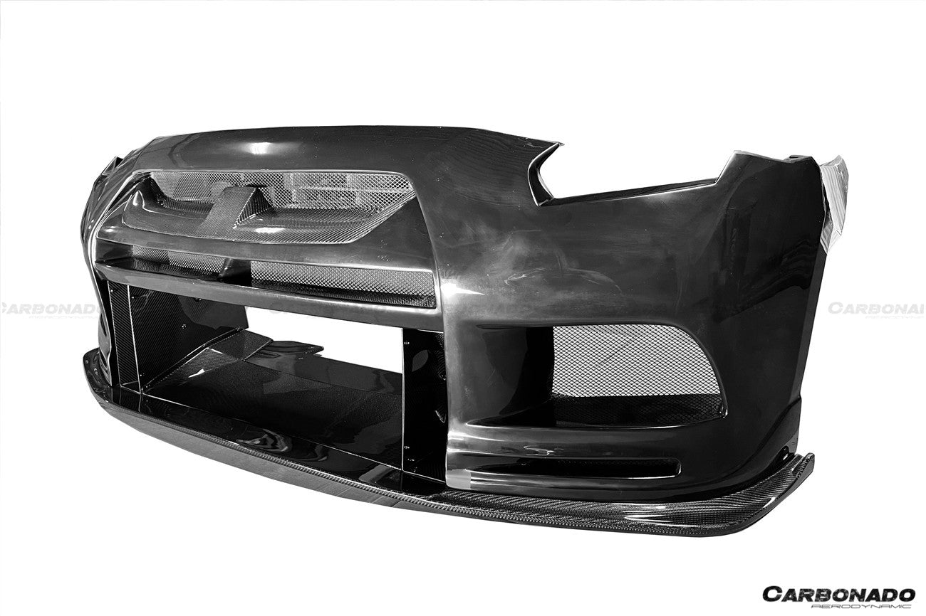 2008-2023 Nissan GTR R35 CBA DBA TPR Style Partial Carbon Fiber Front Bumper - DarwinPRO Aerodynamics