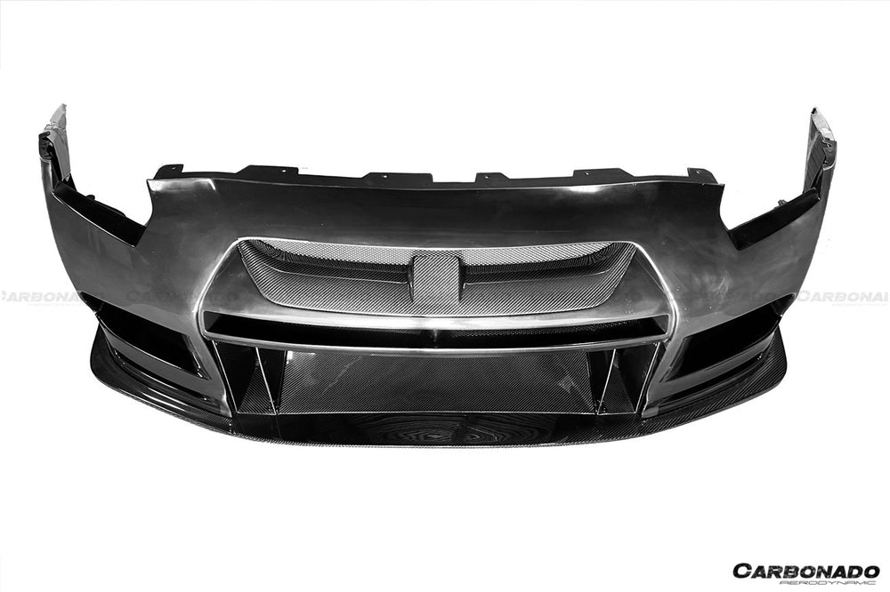 2008-2023 Nissan GTR R35 CBA DBA TPR Style Partial Carbon Fiber Front Bumper - DarwinPRO Aerodynamics