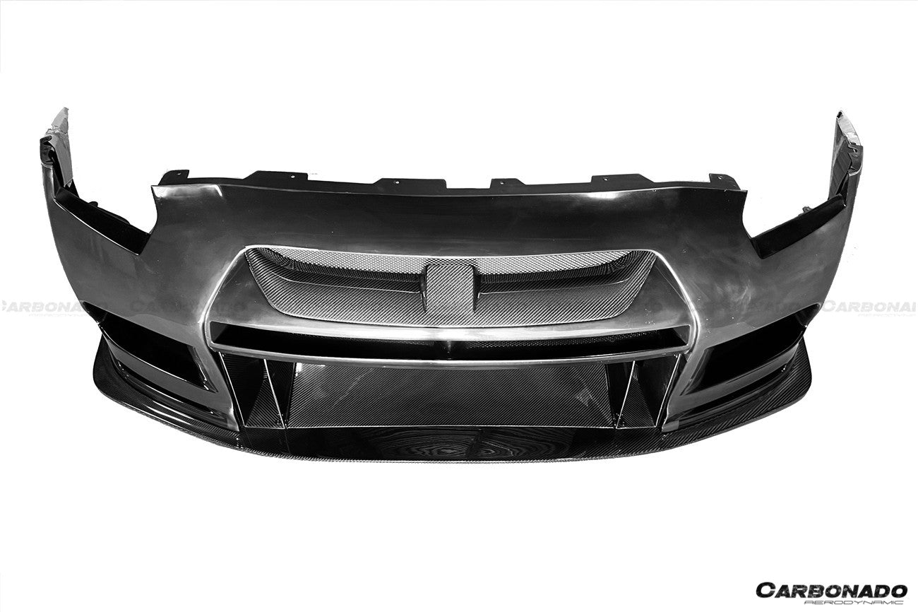 2008-2023 Nissan GTR R35 CBA DBA TPR Style Partial Carbon Fiber Front Bumper - DarwinPRO Aerodynamics