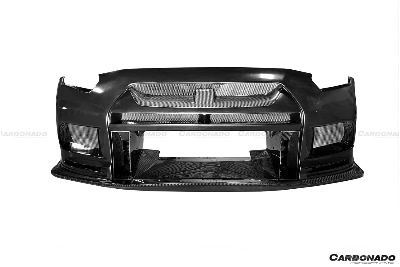 2008-2023 Nissan GTR R35 CBA DBA TPR Style Partial Carbon Fiber Front Bumper - DarwinPRO Aerodynamics