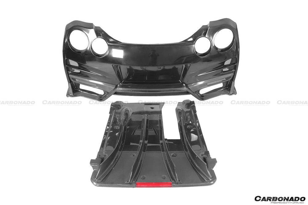 2008-2023 Nissan GTR R35 CBA DBA EBA TS Style Rear Bumper with Diffuser Undertray And Fins - DarwinPRO Aerodynamics