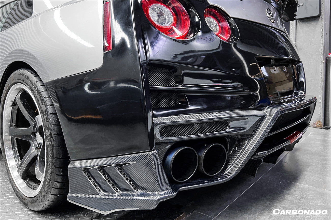 2008-2023 Nissan GTR R35 CBA DBA EBA TS Style Rear Bumper with Diffuser Undertray And Fins - DarwinPRO Aerodynamics