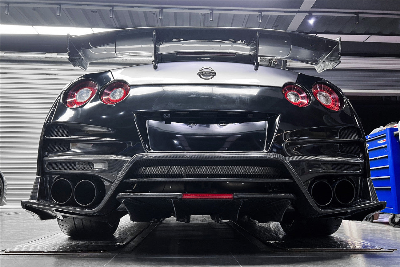 2008-2023 Nissan GTR R35 CBA DBA EBA TS Style Rear Bumper with Diffuser Undertray And Fins - DarwinPRO Aerodynamics