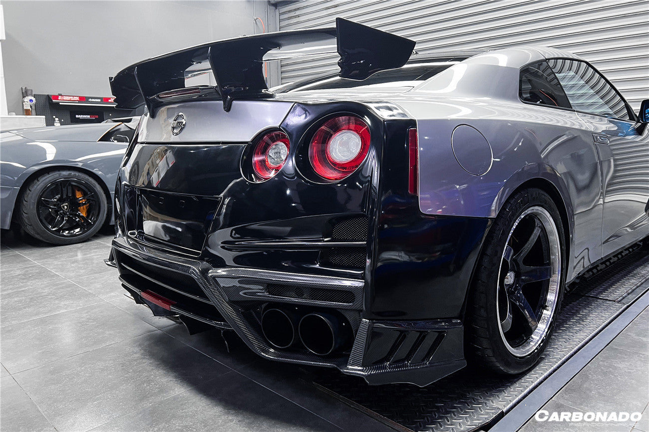 2008-2023 Nissan GTR R35 CBA DBA EBA TS Style Rear Bumper with Diffuser Undertray And Fins - DarwinPRO Aerodynamics