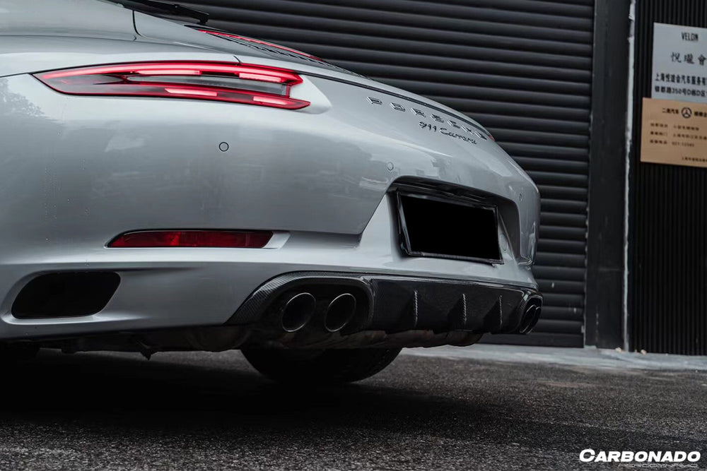 2016-2019 Porsche 911 991.2 Carrera/Targa/S/4S/GTS OD Style - Labio trasero de escape cuádruple