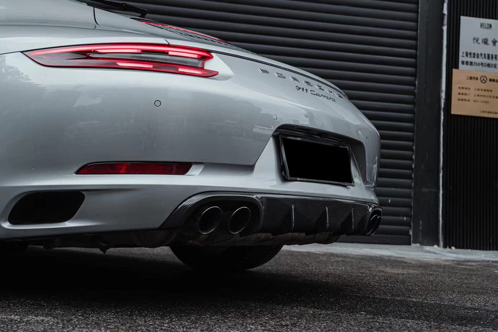 2016-2019 Porsche 911 991.2 Carrera/Targa/S/4S/GTS OD Style - Labio trasero de escape cuádruple