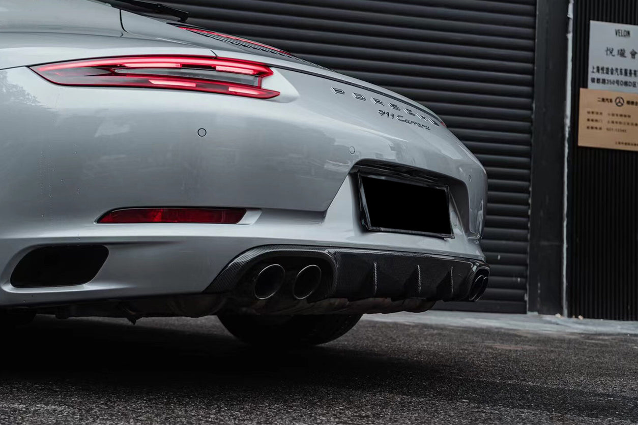 2016-2019 Porsche 911 991.2 Carrera/Targa/S/4S/GTS OD Style - Labio trasero de escape cuádruple