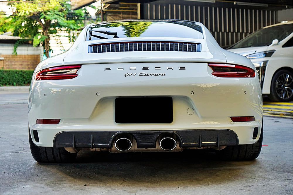 2016-2019 Porsche 911 991.2 Carrera/Targa/S/4S/GTS Style Borde de escape central trasero