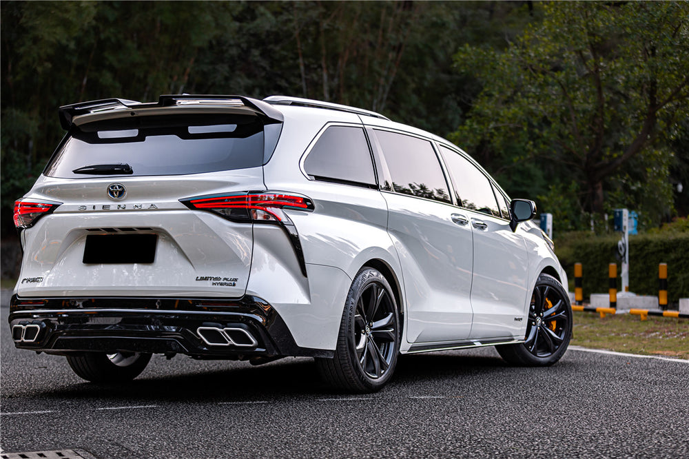 2021-UP Toyota Sienna Thunder Style Plastic Rear Diffuser with Tips