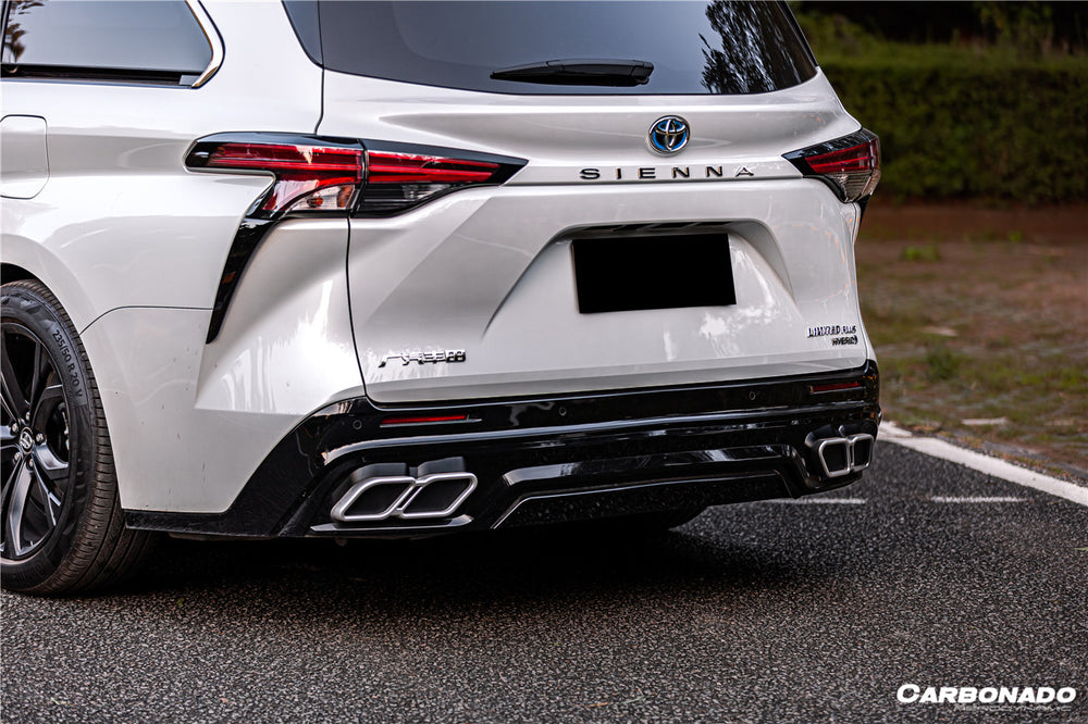 2021-UP Toyota Sienna Thunder Style Plastic Rear Diffuser with Tips