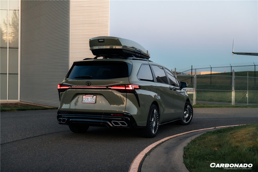 2021-UP Toyota Sienna Thunder Style Plastic Rear Diffuser with Tips
