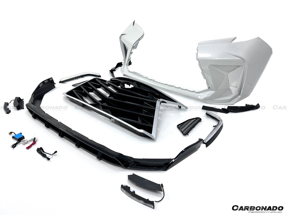 2021-UP Toyota Sienna Thunder Style PP Front Bumper with Lip and Grills and LED Light