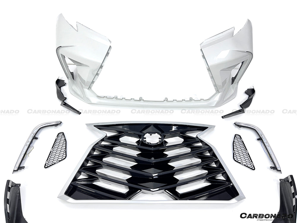 2021-UP Toyota Sienna Thunder Style PP Front Bumper with Lip and Grills and LED Light