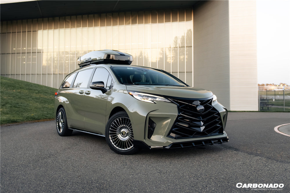 2021-UP Toyota Sienna Thunder Style PP Front Bumper with Lip and Grills and LED Light