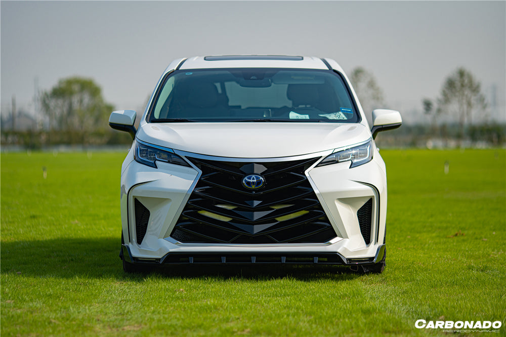 2021-UP Toyota Sienna Thunder Style PP Front Bumper with Lip and Grills and LED Light