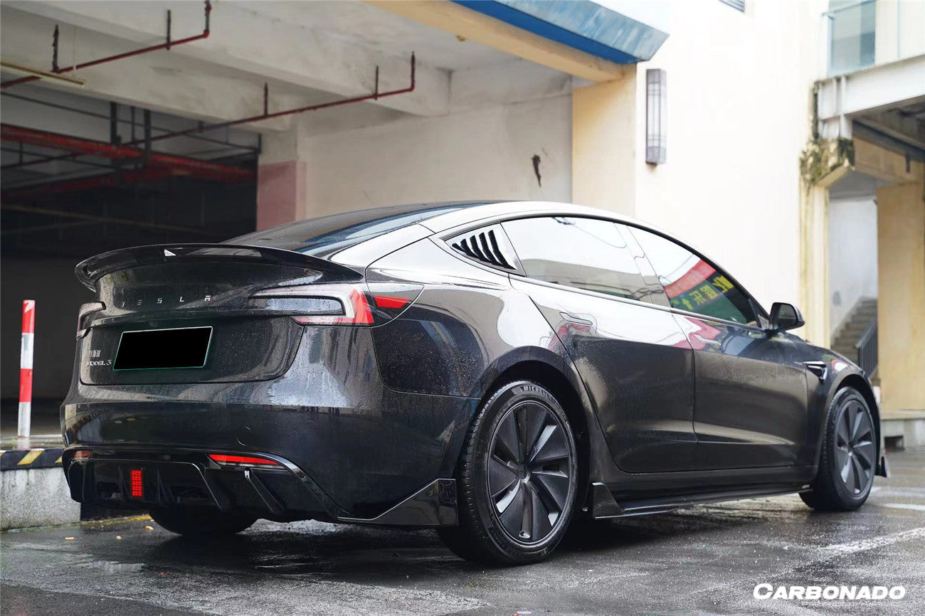 3691963 Tesla Pattern 2023-2026 Tesla Model 3 LCI Turbo Style Carbon Fiber Pattern Look Body Kit
