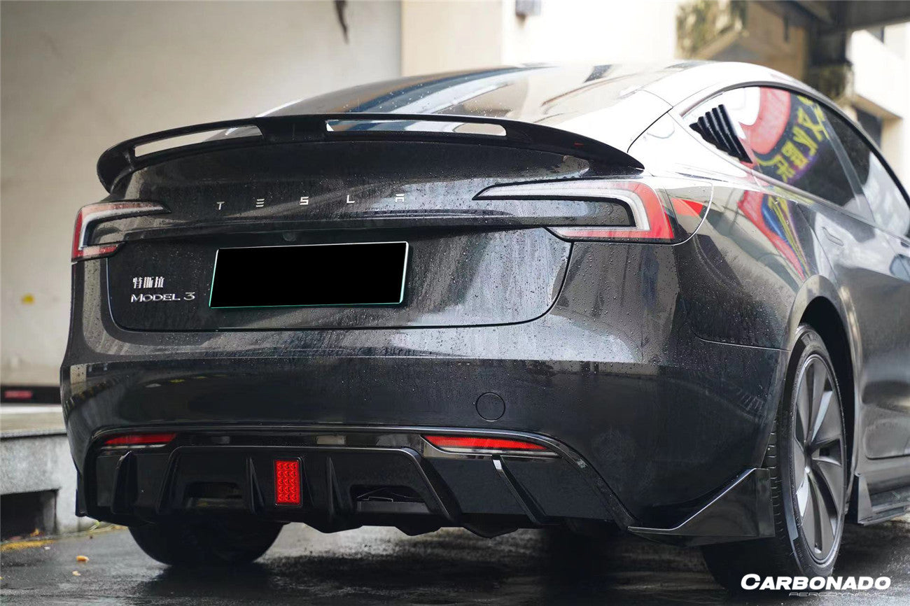 3691963 Tesla Pattern 2023-2026 Tesla Model 3 LCI Turbo Style Carbon Fiber Pattern Look Body Kit