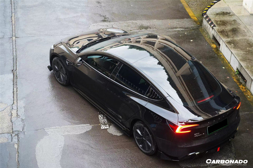 3691963 Tesla Pattern 2023-2026 Tesla Model 3 LCI Turbo Style Carbon Fiber Pattern Look Body Kit