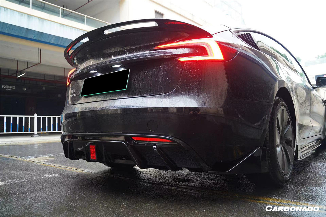 3691963 Tesla Pattern 2023-2026 Tesla Model 3 LCI Turbo Style Carbon Fiber Pattern Look Body Kit