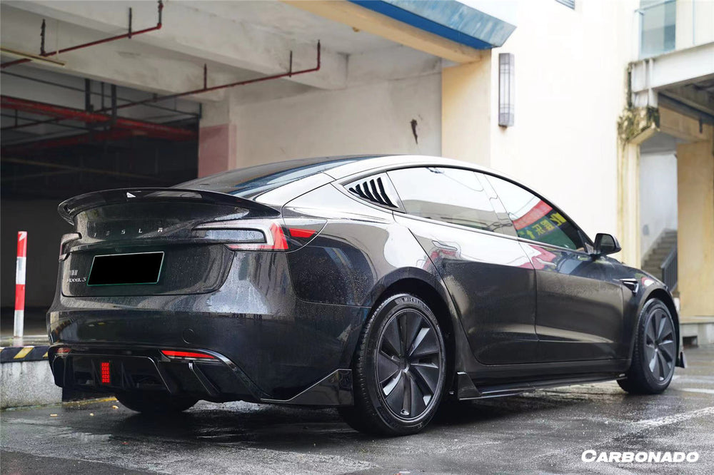 2023-2025 Tesla Model 3 LCI Turbo Style Carbon Fiber Pattern Look Body Kit