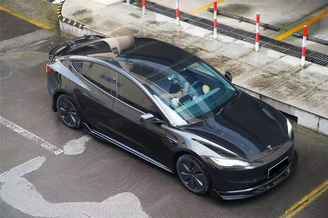 3691963 Tesla Pattern 2023-2026 Tesla Model 3 LCI Turbo Style Carbon Fiber Pattern Look Body Kit