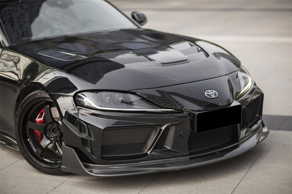 2019-UP Toyota GR Supra (J29 & DB) A90 A91 BKSSII Style Partial Carbon Fiber Front Bumper - DarwinPRO Aerodynamics