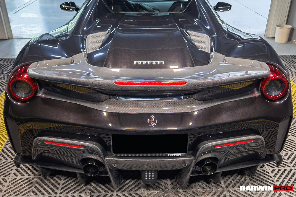 Parachoques trasero y alerón estilo pista Ferrari 488 Spyder 2015-2020
