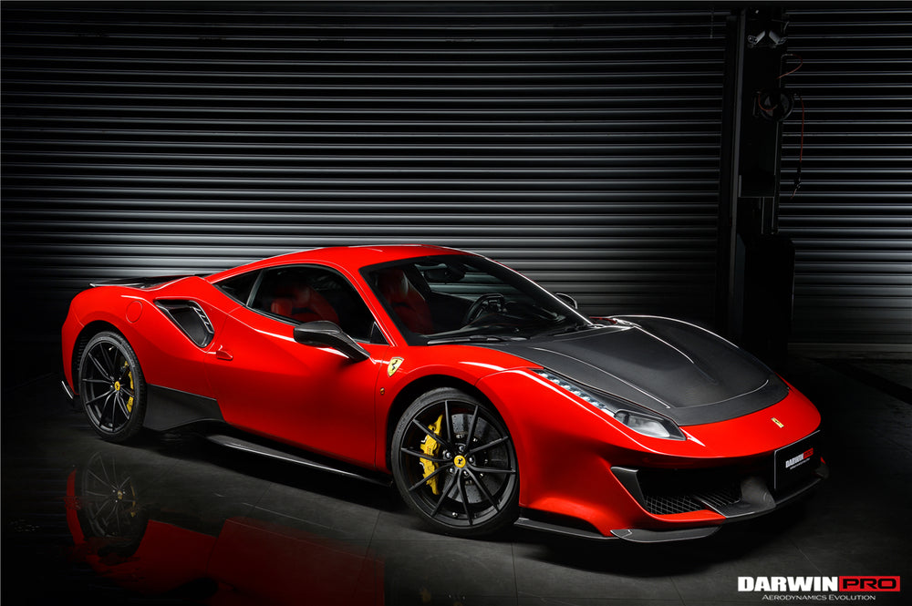 2015-2020 Ferrari 488 GTB | Spider Pista Style Carbon Fiber Side Skirts