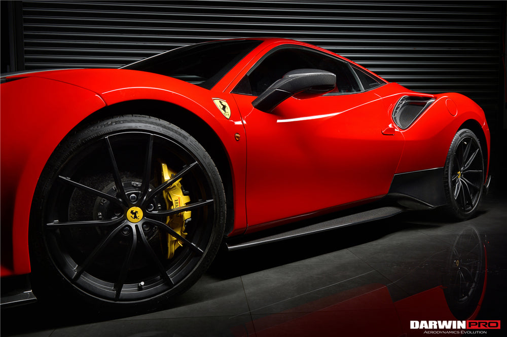 2015-2020 Ferrari 488 GTB | Spider Pista Style Carbon Fiber Side Skirts