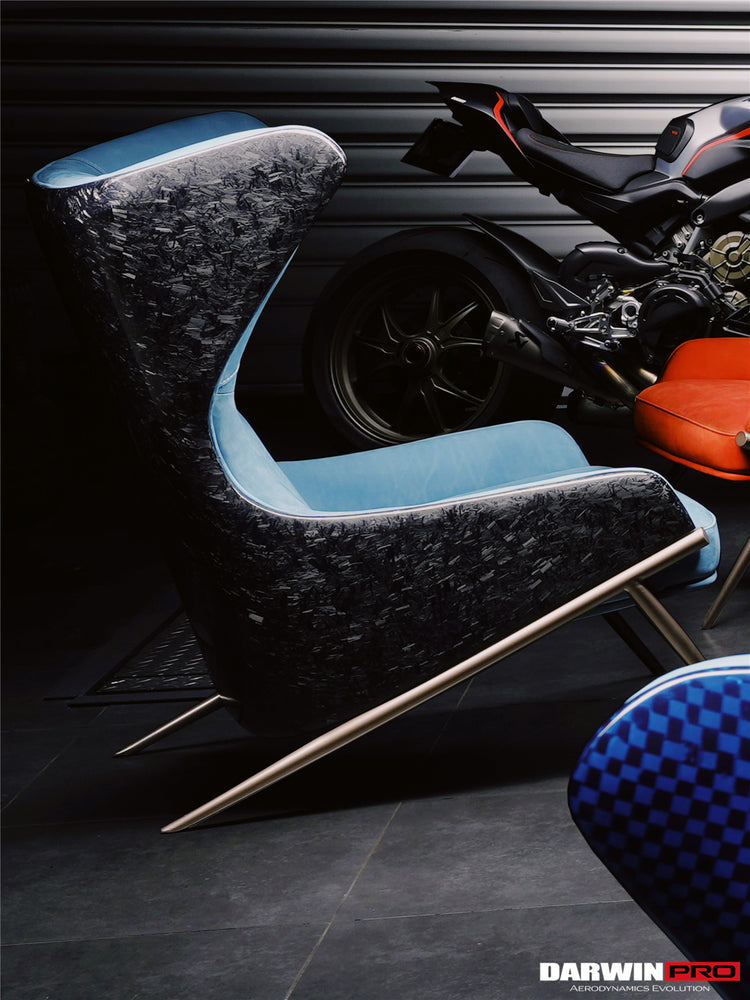 DARWINPRO CARBON FIBER LUNAR BLUE SUEDE LOUNGE CHAIR