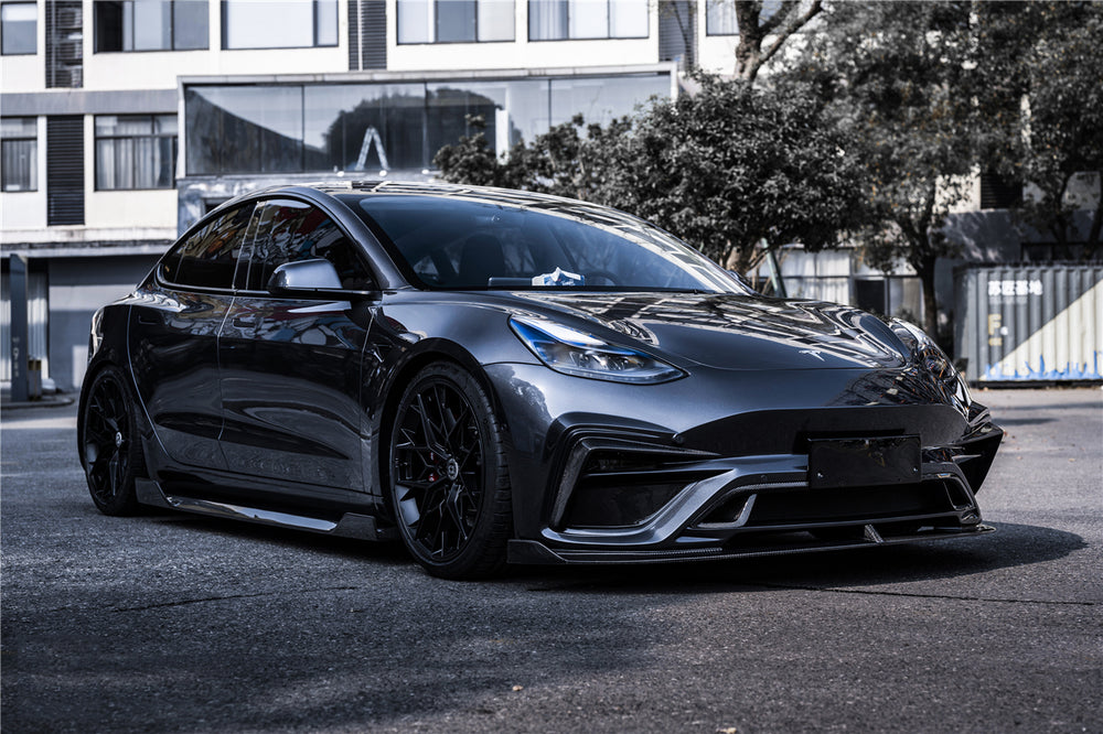 2017-2021 Tesla Model 3 IMP Performance Carbon Fiber Side Skirts Under Board