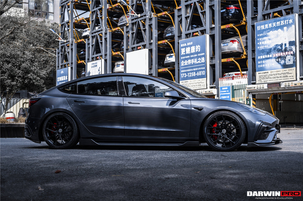 2017-2021 Tesla Model 3 IMP Performance Carbon Fiber Side Skirts Under Board