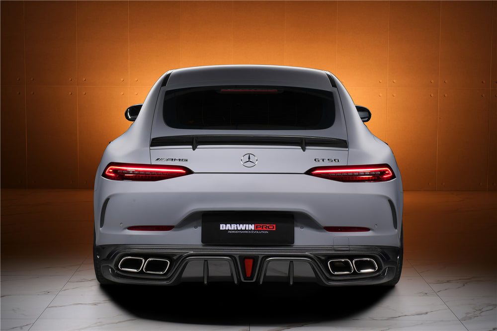 DarwinPRO 2019-2024 Mercedes Benz AMG GT50 GT53 GT43 4Door Coupe X290 IMP Performance Rear Diffuser With Reflector Panels & Exhaust tips - DarwinPRO Aerodynamics