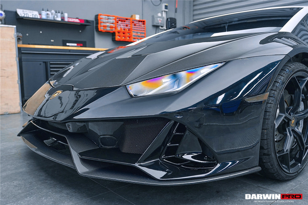 2015-2022 Lamborghini Huracan LP610/LP580/EVO EVO-4WD Style Partial Carbon Front Bumper - DarwinPRO Aerodynamics