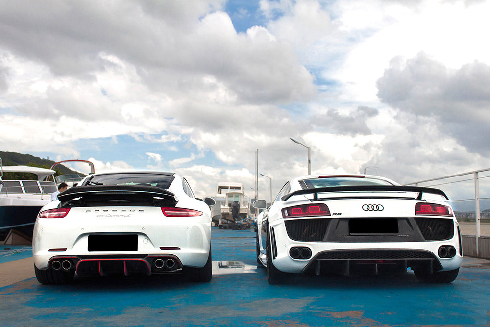 2006-2015 Audi R8 Coupe and Spyder DPGT Style Rear Bumper With Exhaust Tips