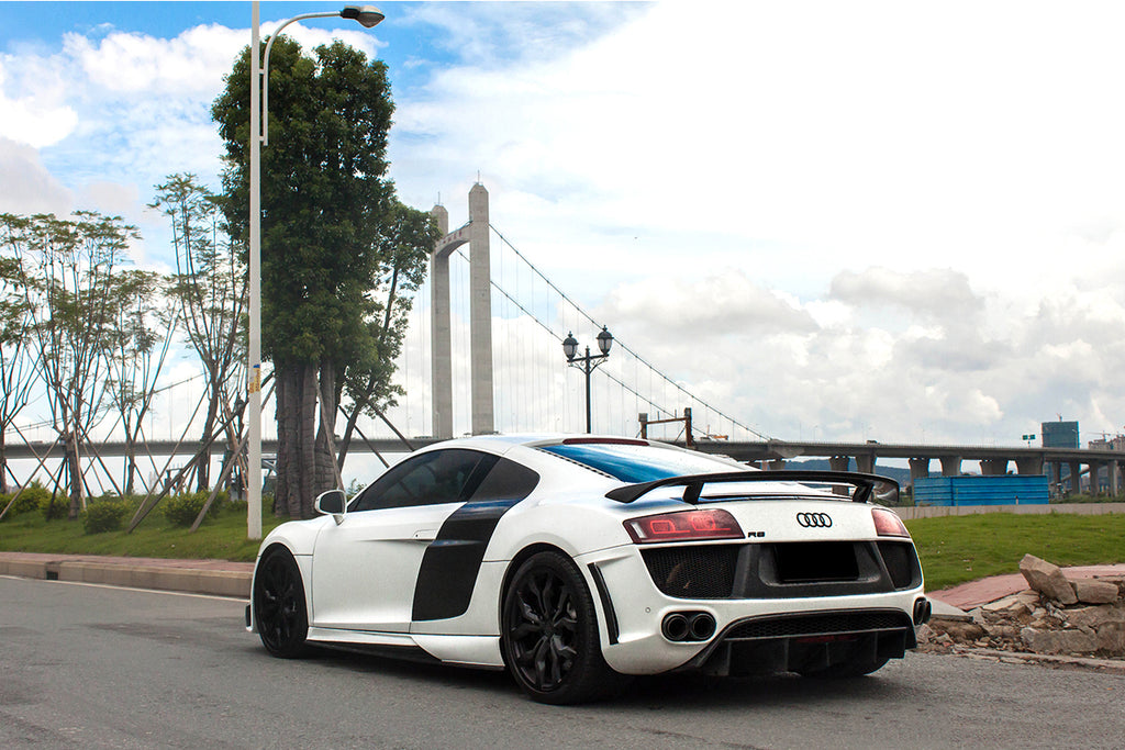2006-2015 Audi R8 Partial Carbon Fiber Rear Bumper With Exhaust Tips ...