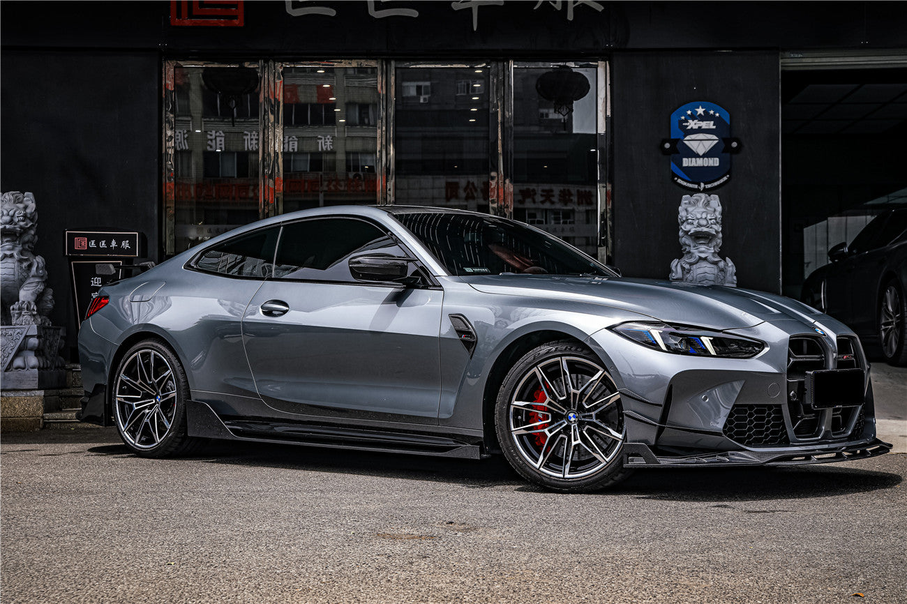  M4 Competition(G82) フロントサイドギル左右セット 2021-UP BMW M4 G82 G83 BKSS Style Carbon Fiber Side Skirts
