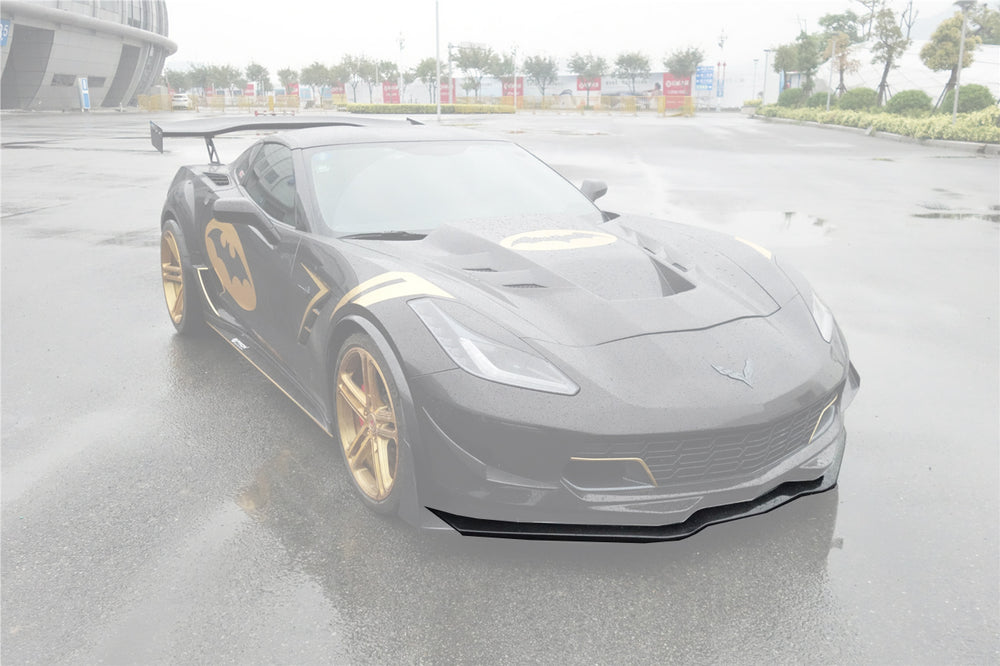 Faldón delantero de fibra de carbono con aletas para Corvette C7 Z51 Z06 Grandsport 2013-2019