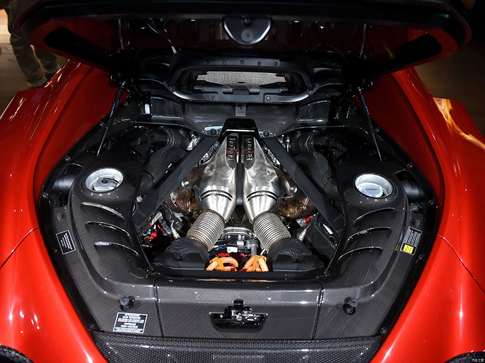 2022-UP Ferrari 296 GTB (Type F171) OE Style Dry Carbon Fiber Engine ...