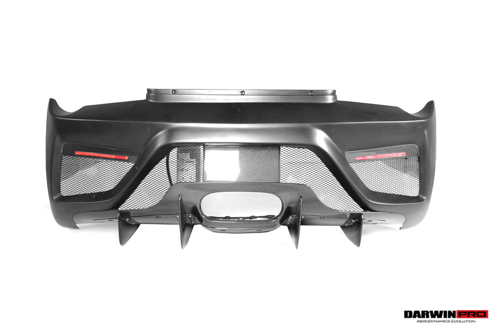 DarwinPRO 2010-2015 Ferrari 458 Coupe BKSS Style Partial Carbon Fiber Rear Bumper And Carbon Fiber Trunk With Tail Light Cover - DarwinPRO Aerodynamics