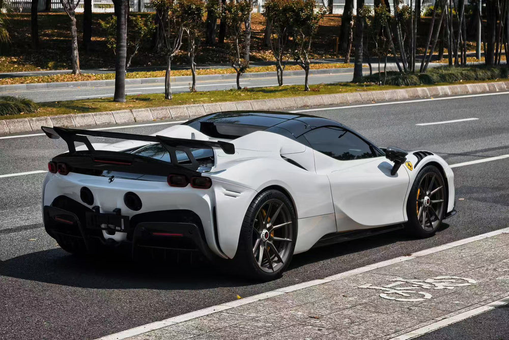 2020-UP Ferrari SF90XX-Style Autoclave Carbon Fiber Wing (Fits SF90 Stradale with Assetto Fiorano Trunk Spoiler Only)