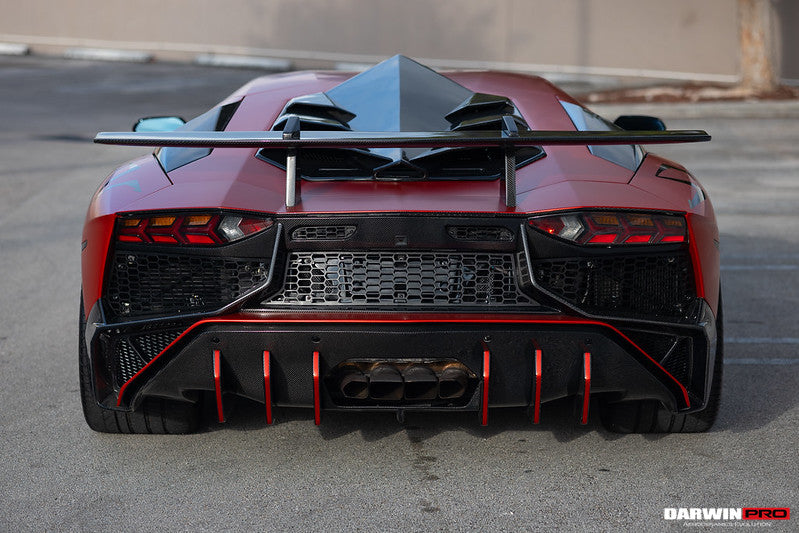 DarwinPRO 2011-2016 Lamborghini Aventador LP700 LP740 Coupe & Roadster SV Style Rear Bumper