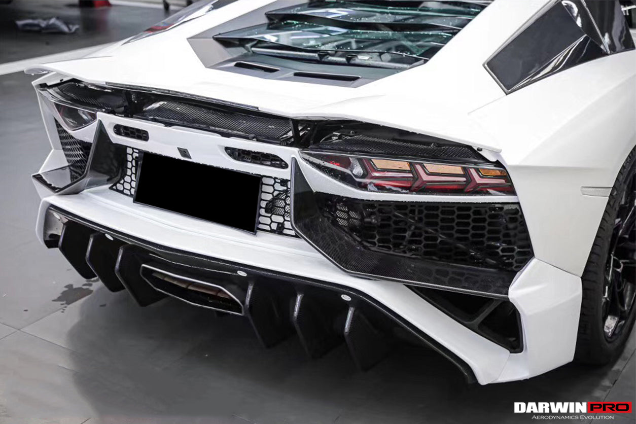DarwinPRO 2011-2016 Lamborghini Aventador LP700 LP740 Coupe & Roadster SV Style Rear Bumper - DarwinPRO Aerodynamics
