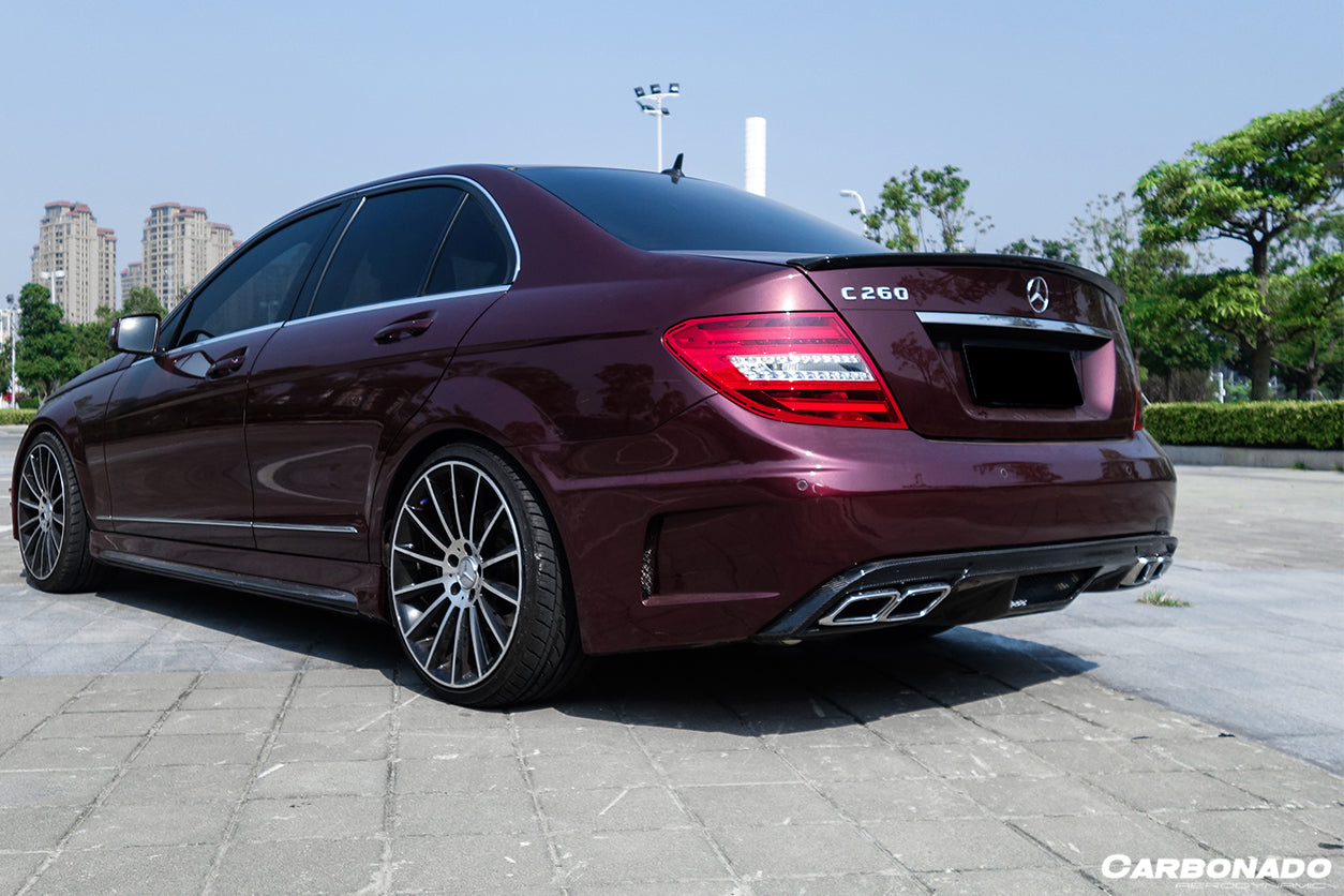 W204 Rear 2008-2014 Mercedes Benz C Class W204 P Style Rear Bumper with Exhaust tips