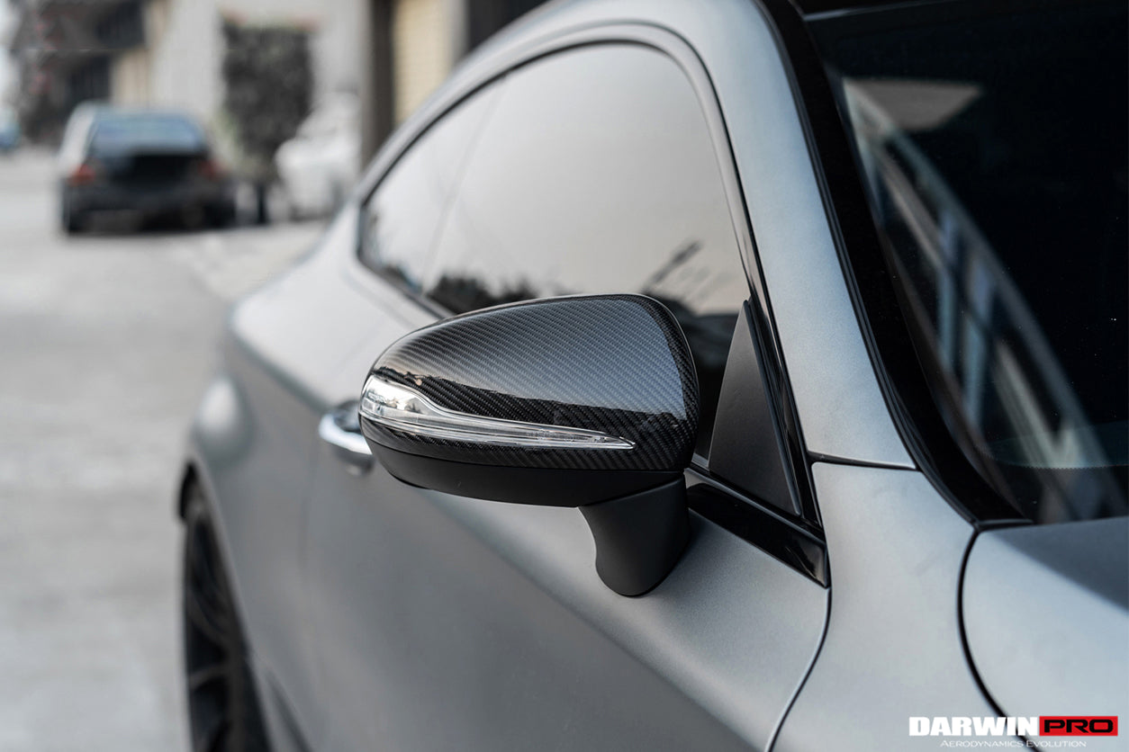 2014-2021 Mercedes Benz C-Class W205 S-Class W222 C217 E-Class W213 Dry Carbon Fiber Mirror Housing Replacement - DarwinPRO Aerodynamics