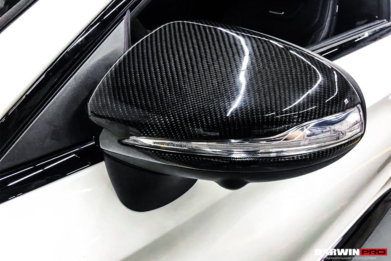 2014-2021 Mercedes Benz C-Class W205 S-Class W222 C217 E-Class W213 Dry Carbon Fiber Mirror Housing Replacement - DarwinPRO Aerodynamics