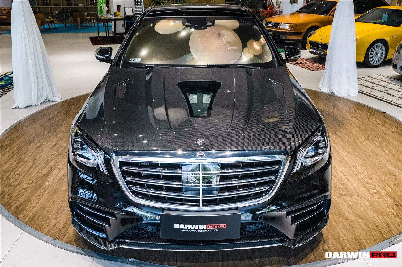 2014-2020 Mercedes Benz W222 Sedan iMP Design Carbon Fiber Hood | Fits S450, S550, S560, S63AMG, S65AMG - DarwinPRO Aerodynamics